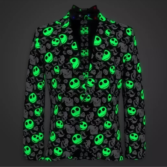Disney Nightmare Before Christmas Glow in the Dark Blazer Light Up Bow Tie S/M - Picture 4 of 14
